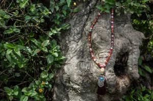 JADE/ INDIAN PIECE/ TOURMALINE/ SILK TASSEL